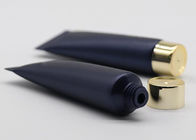 Tubos cosméticos biodegradables superficiales negros 100ml con el tapón de tuerca de oro