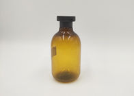 el cosmético de encargo de Boston del color ambarino 250ml embotella la botella de la bomba del desinfectante de la mano del alcohol