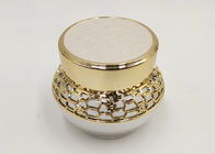 tarros de gama alta de la loción 50ml con las tapas, color oro vacío de los envases de la crema de cara