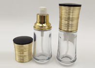 el cosmético de cristal transparente 30ml embotella diseño de oro del agremán portátil