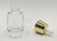 1oz 30ml despejan las botellas del dropper, botellas de cristal de la loción de oro/casquillo de la plata