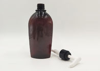 Botellas cosméticas de encargo del color del ANIMAL DOMÉSTICO plano ambarino de la forma para los desinfectantes de la mano
