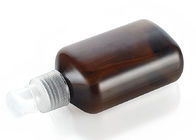 Botella cuadrada ambarina del animal doméstico de Brown 125ml con la bomba de la despedregadora