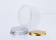 Tarros anchos de la crema de cara del plástico transparente 250g de la boca con la tapa de aluminio del oro
