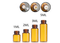 botella de vidrio del aceite esencial de 1ml 2ml 3ml 5ml Amber Glass Vial With Plug