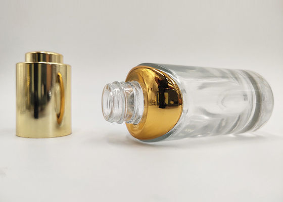 Botella de cristal transparente de impresión de sellado caliente 1oz