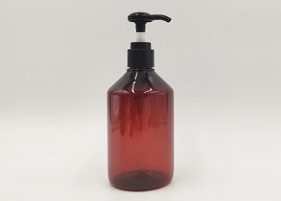 el cosmético de encargo del plástico transparente ambarino 500ml embotella la capacidad grande para el champú