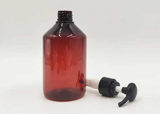 el cosmético de encargo del plástico transparente ambarino 500ml embotella la capacidad grande para el champú