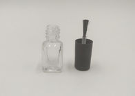 casquillo cosmético del cepillo del negro de la botella del esmalte de uñas de 5ml 10ml con el alto cuerpo transparente